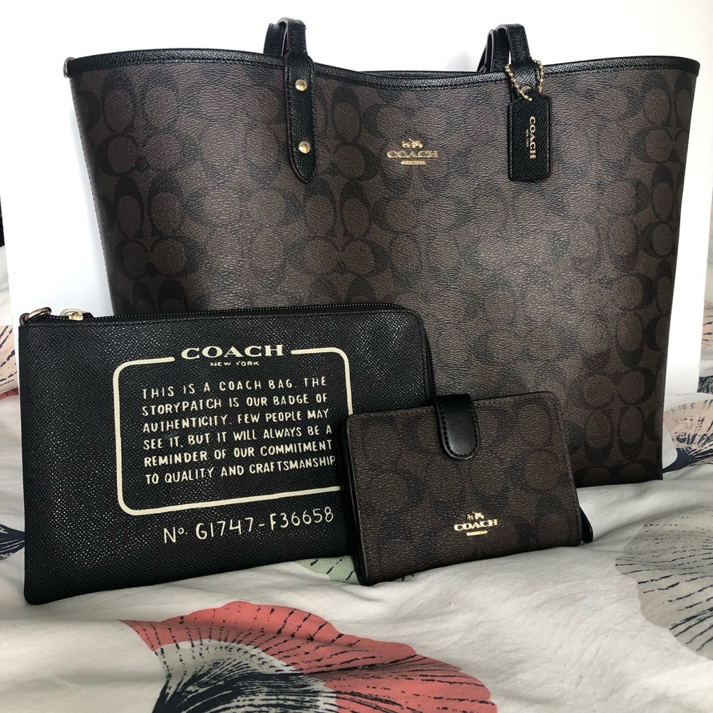 Coach Tote, Wallet, and Pouch Set!